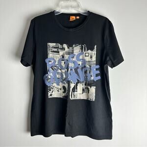 Boss Hugo Boss Orange Graphic Tee Shirt Crew Neck Black XL